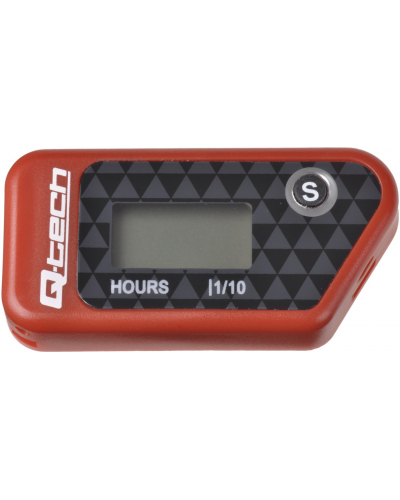 Q-TECH merač motohodín bezdrôtový s nulovateľným počítadlom červený