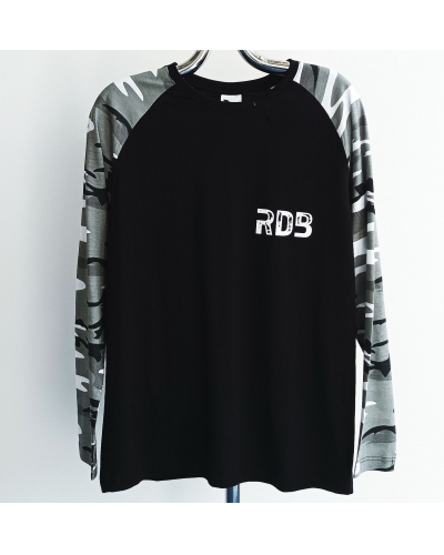 RDB tričko FIGHT LOGO black camo/white