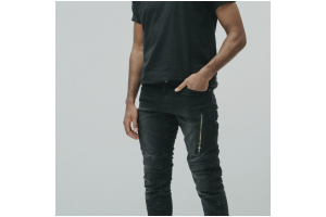 REBELHORN nohavice jeans Vandal Twill Black