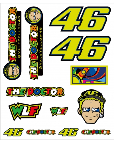 Valentino Rossi VR46 nálepky BIG multicolor